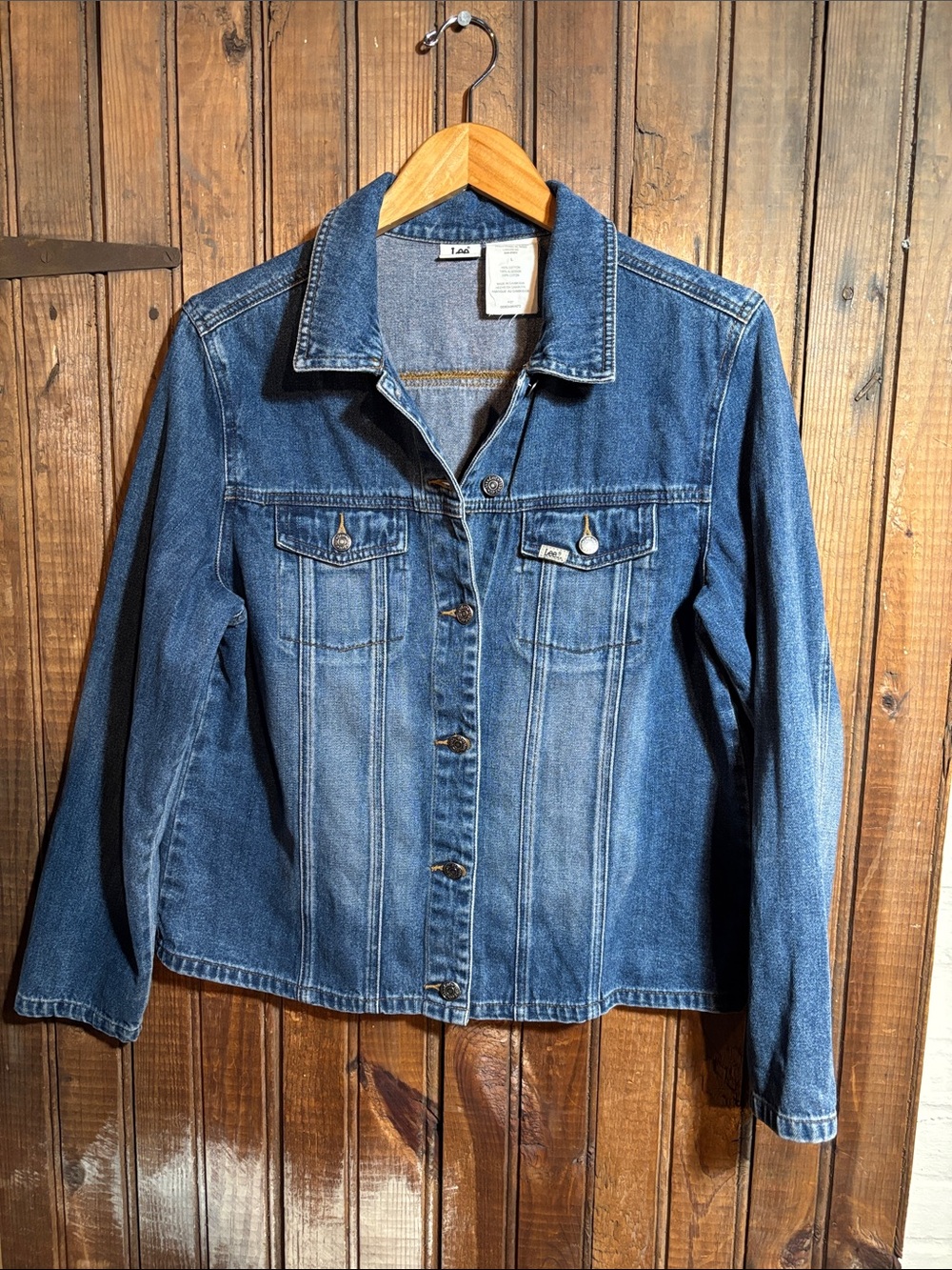 Lee Blue Denim Jacket Shirt with Button-Front